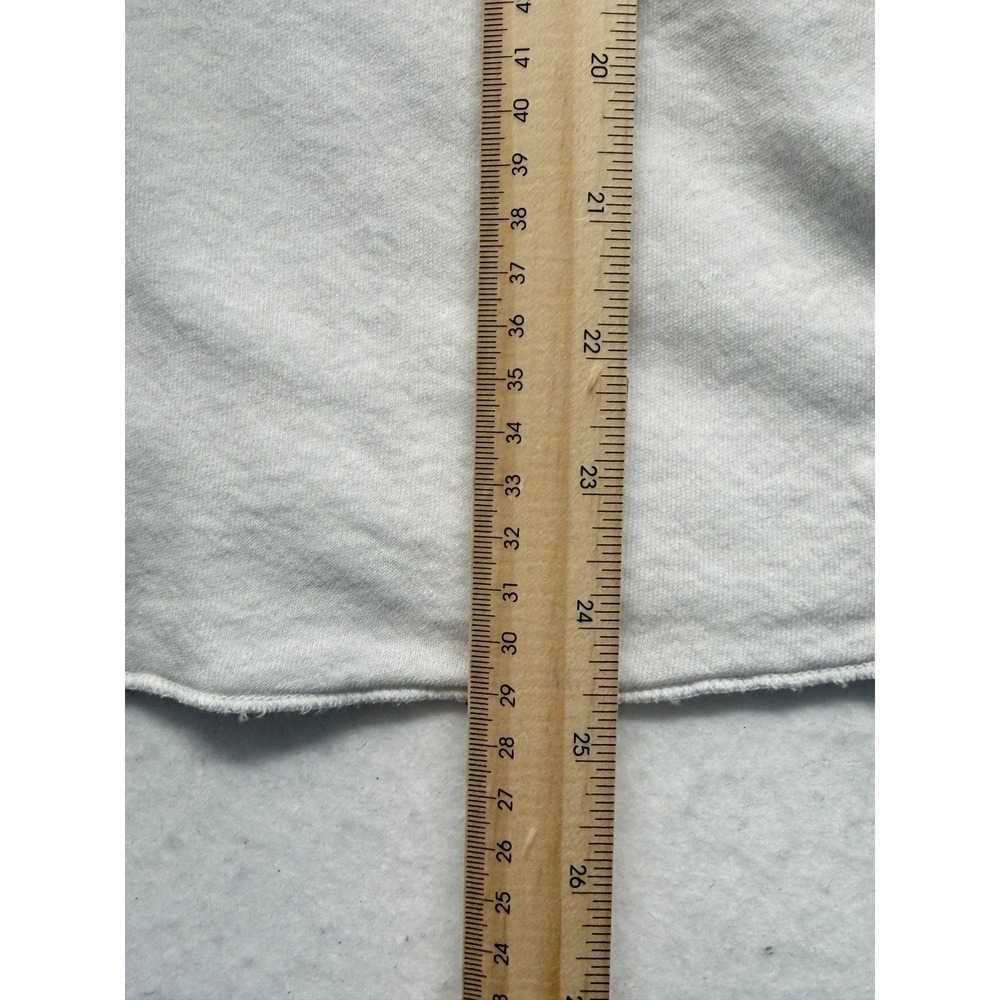 James Perse White 100% Supima Cotton Terry V-Neck Hoodie Top Size 2 M - Picture 10 of 11